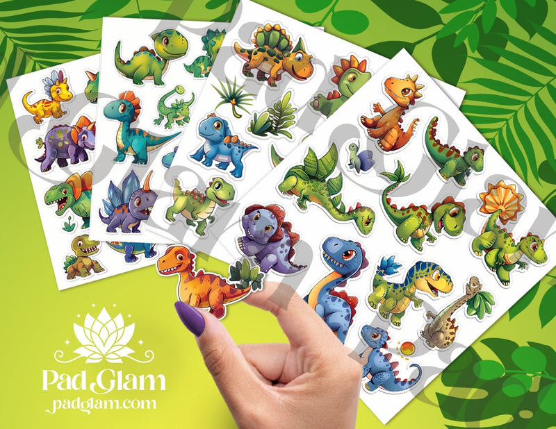 Dinosaur Sticker Sheet, Kids Stickers, Baby Dinosaur Stickers, Party Stickers, Planner Stickers, Journaling, Planner Stickers