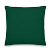 Back side view of premium pillow - solid emerald green color