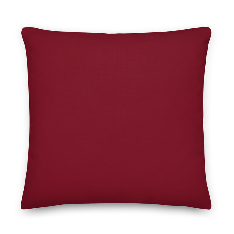 Back side view of premium pillow - solid red color